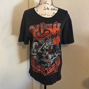Rush Faded Distressed Black 2013 Hall Of Fame Museum Graphic Shirt